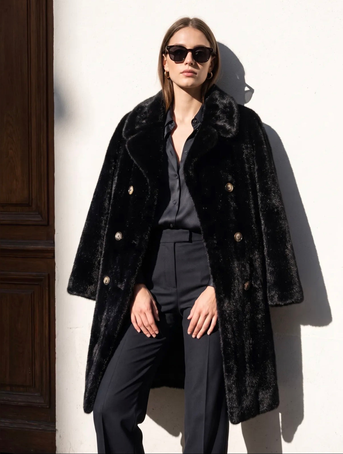 Eleganter Faux-Fur Mantel
