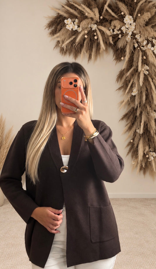 Cardigan mit Statement-Knopf