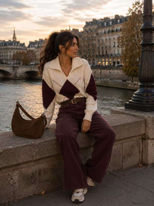 Kuscheliger Pullover mit Argyle-Muster