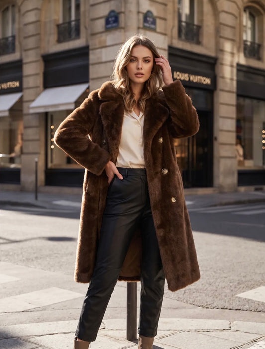 Eleganter Faux-Fur Mantel